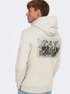 Only and Sons miesten huppari, FRIENDS REG HOODIE Luonnonvalkoinen