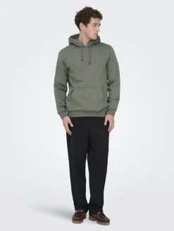 Only and Sons miesten huppari ONSCERES Hoodie Sweat, Castor Gray