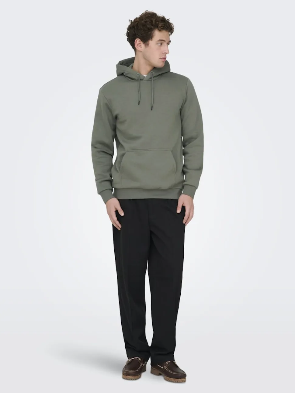 Only and Sons miesten huppari ONSCERES Hoodie Sweat, Castor Gray