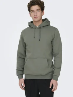 Only and Sons miesten huppari ONSCERES Hoodie Sweat, Castor Gray