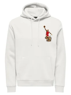 Only and Sons miesten huppari, JORDAN REG HOODIE Valkoinen