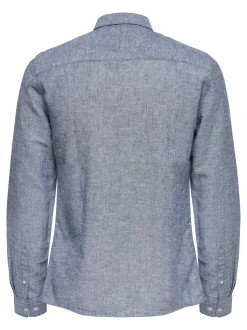 Only and Sons Miesten Kauluspaita CAIDEN PELLAVA Sininen Kuosi