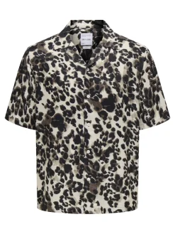 Only and Sons miesten kauluspaita, ROCKET REG SS RESORT AOP SHIRT Valkopohjainen Kuosi