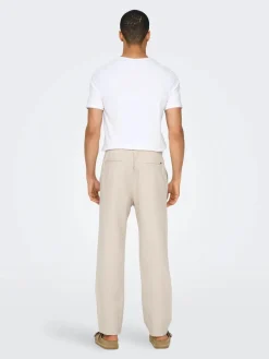 Only and Sons miesten kesähousut, SINUS LOOSE LIN PANT Silver Lining