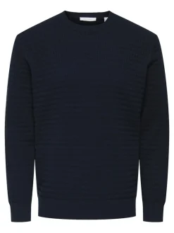 Only and Sons miesten neulepusero ONSBERRY REG 12 LS CREW KNIT FRML NOOS, Dark Sapphire