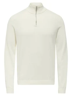 Only and Sons miesten neule, ALEX REG HALZ ZIP Valkoinen