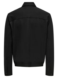 Only and Sons miesten paitatakki, ONSJAKES 0339 REG ZIP STRETCH OVERSHIRT Black