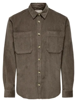 Only and Sons miesten paita ONSALP RLX 2PKT WASHD CORD LS SHIRT NOOS, Falcon