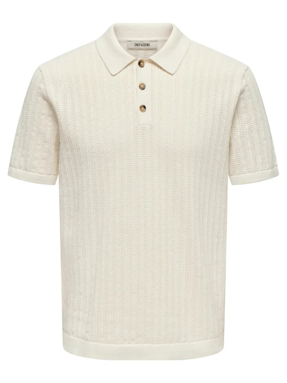 Only and Sons miesten paita ONSMOON REG 12 SS Polo Knit, Egret