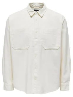 Only and Sons Miesten Paita, ALP RELAXED WASH CORD NOS Luonnonvalkoinen