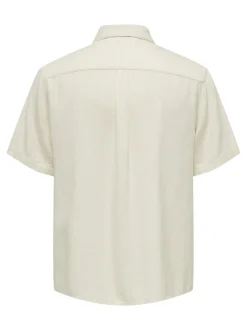Only and Sons miesten paita, KARI SHIRT VISC LINEN Luonnonvalkoinen