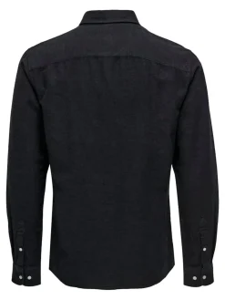 Only and Sons Miesten Pellavapaita CARLO LINEN SHIRT Tummansininen