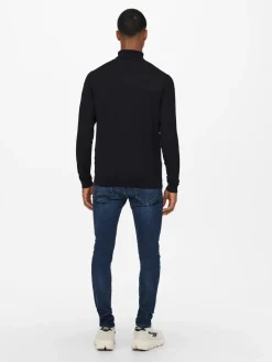 Only and Sons Miesten Pooloneule, Wyler Life Roll Neck Nos Black