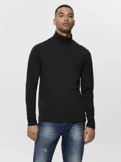 Only and Sons miesten roll neck ONSMICHAN LS ROLLNECK, musta