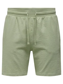 Only and Sons miesten shortsit, K KIAN REG SEERSUCKER SHORTS Seagrass