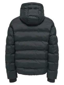 Only and Sons miesten takki K UNION SEAMLES LIFE HOOD PUFFER JACKET, musta