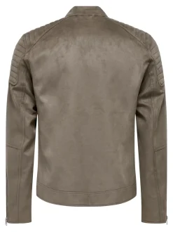 Only and Sons Miesten Takki, GUS FAUX LEATHER Keskiruskea