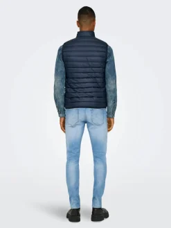 Only and Sons miesten toppaliivi, GAVIN LIFE LIGHT QUILTED ZIP VEST OTW Tummansininen