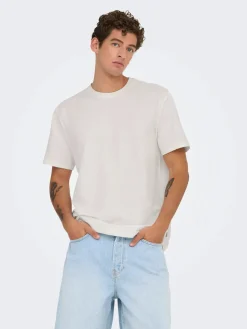 Only and Sons miesten t-paita, K KIAN REG SEERSUCKER SS TEE Cloud Dancer