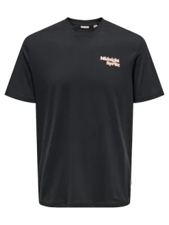 Only and Sons miesten t-paita, CHRIS LIFE REG SS TEE Jet Black