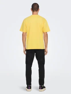 Only and Sons, Miesten T-Paita, Onsfred Rls Ss Tee Noos Keltainen