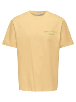 Only and Sons miesten t-paita Onsfred Life RLX SS Print Tee, Sunlight Tequila Night