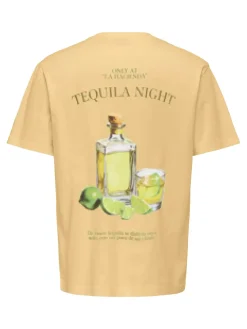 Only and Sons miesten t-paita Onsfred Life RLX SS Print Tee, Sunlight Tequila Night