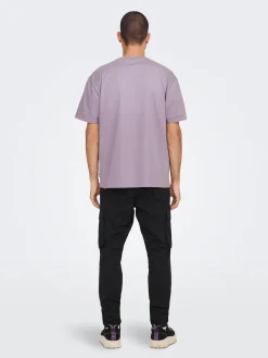 Only and Sons, Miesten T-Paita, Onsfred Rls Ss Tee Noos Liila