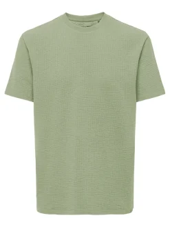 Only and Sons miesten t-paita, K KIAN REG SEERSUCKER SS TEE Seagrass