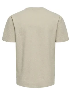 Only and Sons miesten t-paita, K KIAN REG SEERSUCKER SS TEE Silver Lining