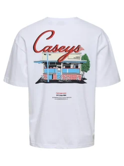 Only and Sons Miesten T-Paita, Onsmalik Caseys Loose SS Tee Bright White