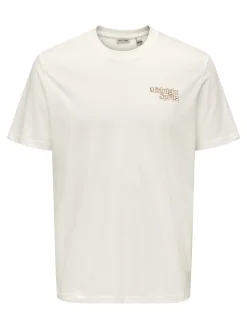 Only and Sons miesten t-paita, CHRIS LIFE REG SS TEE Cloud Dancer