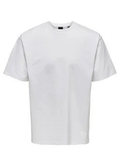 Only and Sons, Miesten T-Paita, Onsfred Rls Ss Tee Noos Valkoinen