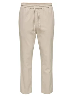 Only and Sons pellavahousut, LINUS CROP Beige