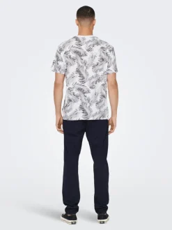 Only and Sons t-paita, PERRY REG LEAF Valkopohjainen Kuosi