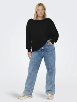 Only Carmakoma naisten neule, CARNEW ADALINE L/S PULLOVER KNT Musta