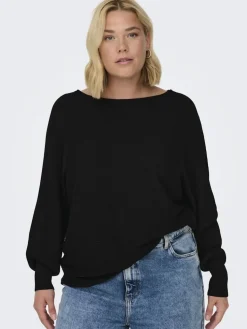 Only Carmakoma naisten neule, CARNEW ADALINE L/S PULLOVER KNT Musta