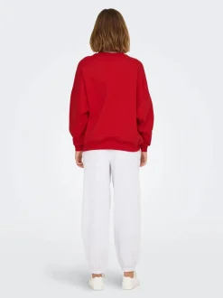 Only Naisten Collegepusero, ONLDEBORAH L/S CLUB O-NECK Punainen