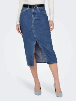 Only Naisten Farkkuhame, ONLSIRI FRONT SLIT SKIRT DNM GUA NOOS Indigo