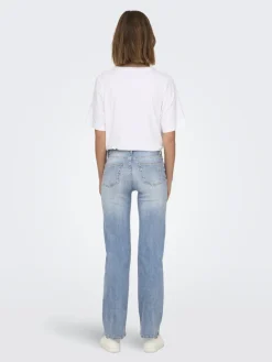 Only naisten farkut ONLBLUSH MID STRAIGHT DNM TAI467 NOOS, vaaleansininen