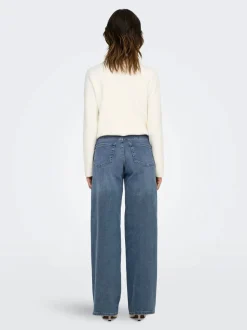 Only Naisten Farkut, ONLMADISON BLUSH HW WIDE DNM TAI853 NOOS Indigo