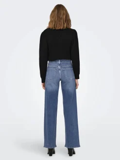 Only naisten farkut, ONLMADISON BLUSH WIDE DOT372 Indigo