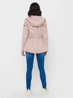Only, Naisten Kevättakki, Lorca Canvas Parka Vaaleanpunainen