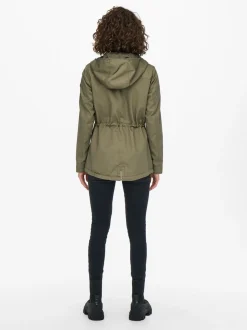Only, Naisten Kevättakki, Lorca Canvas Parka Armeijanvihreä