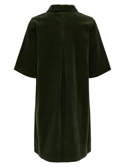 Only naisten mekko, ONLGRY-NESSA S/S CORD DRESS Armeijanvihreä