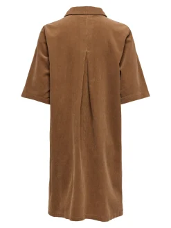 Only naisten mekko, ONLGRY-NESSA S/S CORD DRESS Kameli