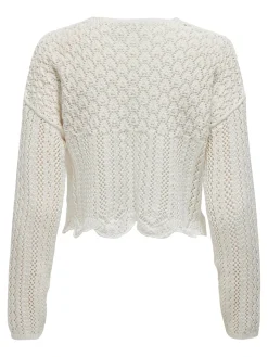 Only Naisten Neuletakki, ONLNOLA 7/8 LIFE OPEN CARDIGAN KNT NOOS Luonnonvalkoinen