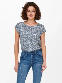 Only Naisten Pusero, Vic Ss Sininen Kuosi