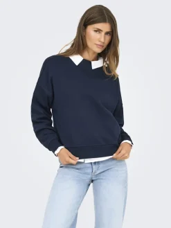 Only naisten svetari, ONLDAZE LS CREW NECK Tummansininen