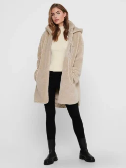 Only Naisten Teddytakki ONLSASCHA SHERPA JACKET CC OTW Luonnonvalkoinen